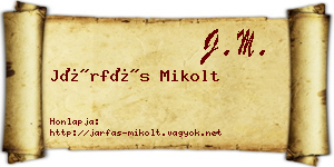 Járfás Mikolt névjegykártya